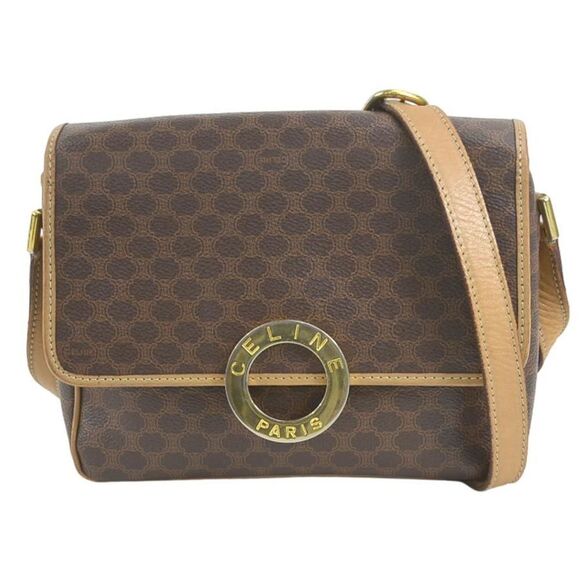 CELINE Brown Leather Shoulder Bag - Picture 1 of 5